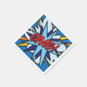 OMG Lustiges Retro-Comic-Heft Serviette (Ecke)
