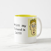 OMG - Mein Freund ist homosexuell Zweifarbige Tasse (VorderseiteRechts)
