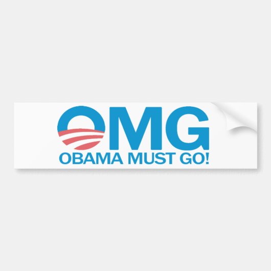 OMG Obama muss gehen! Autoaufkleber (Vorne)