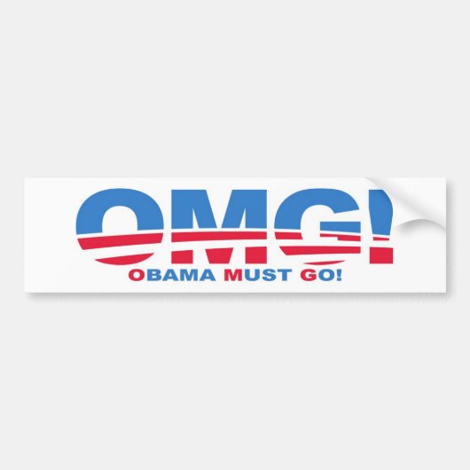 OMG: Obama muss gehen! Autoaufkleber (Vorne)