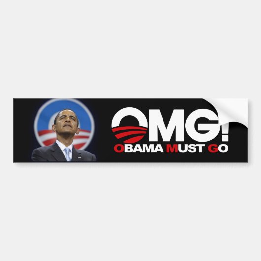 OMG! Obama muss gehen Autoaufkleber (Vorne)