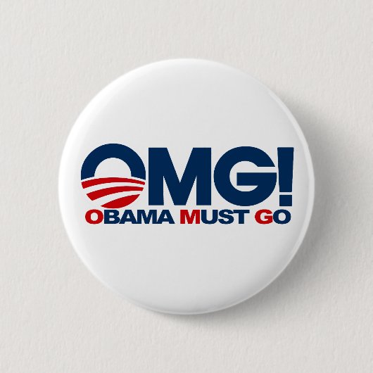 OMG! Obama muss gehen Button (Vorderseite)