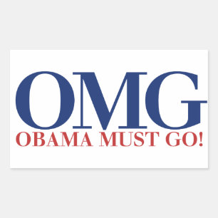 OMG Obama muss gehen Rechteckiger Aufkleber