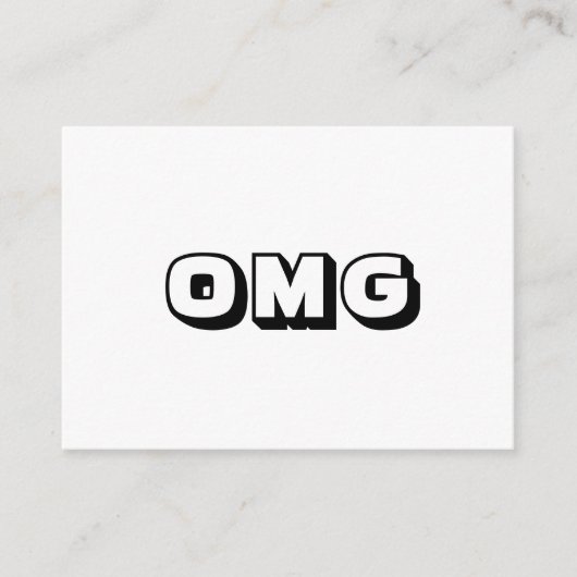 OMG, Oh mein Gott, Gott, moderne, fett Schwarz-wei Hinweiskarte (Vorderseite)