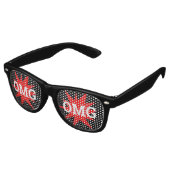 OMG OMG Retro Shades / Fun Party Sonnenbrille (Schrägansicht)