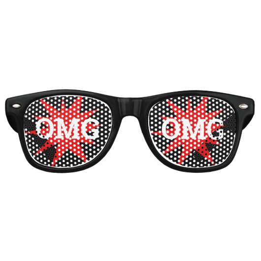 OMG OMG Retro Shades / Fun Party Sonnenbrille (Vorderseite)