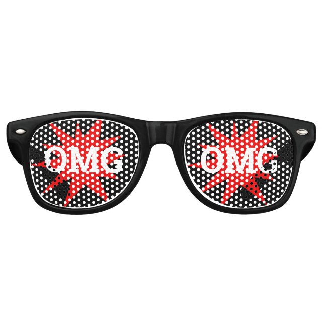 OMG OMG Retro Shades / Fun Party Sonnenbrille (Vorderseite)