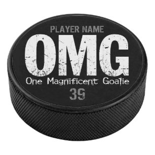 OMG: One Magnificent Goalie (Hockey Personalisiert Eishockey Puck