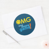 OMG. One More Game of Pickleball Runder Aufkleber (Umschlag)