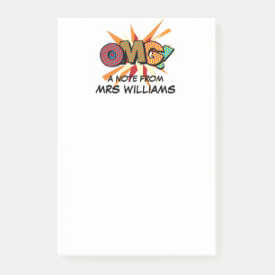 OMG Personalisierter Name Lustiges Comic Buch Post-it Klebezettel