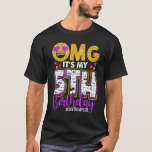 Omg sein 5. Geburtstag 5 Jahre altes Mädchen T-Shirt