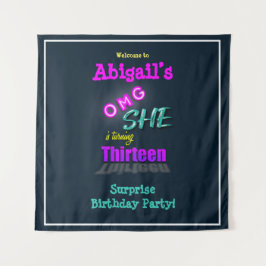 OMG Sie macht 13 überraschende Party Hintergrund Wandteppich