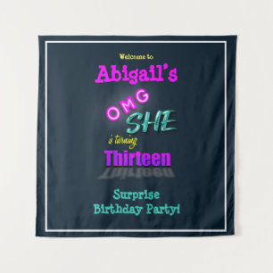 OMG Sie macht 13 überraschende Party Hintergrund Wandteppich