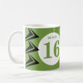OMG Sie sind 16 Monogramm Name grün und schwarz Kaffeetasse (Links)