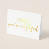 OMG Sie sind Verlobt Funny Verlobung Glückwunsch Folienkarte (Vorderseite)
