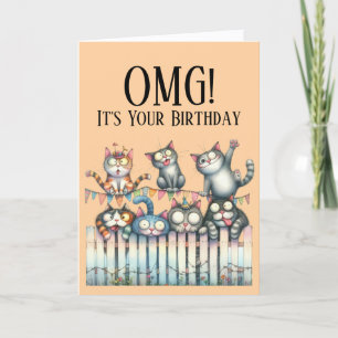 OMG Süße Katze Thema Geburtstagskarte Feiertagskarte