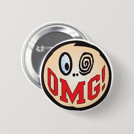 OMG Text-Kopf Button (Vorne & Hinten)
