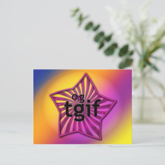 OMG! tgif Postkarte (Stehend Vorderseite)