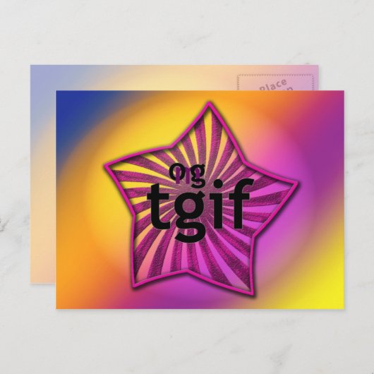 OMG! tgif Postkarte (Vorne/Hinten)