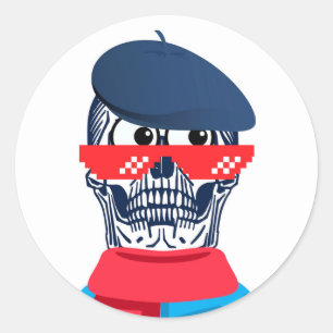 OMG TOTENKOPF RUNDER AUFKLEBER