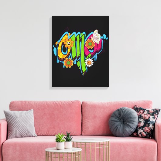 OMG Typogrraphie Leinwanddruck (Insitu (Wohnzimmer))