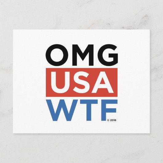 OMG USA WTF POSTKARTE (Vorderseite)