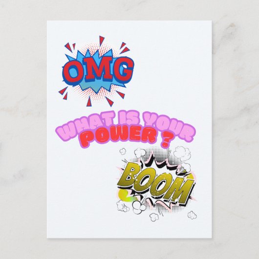 OMG, was ist dein Power? Postkarte (Vorderseite)