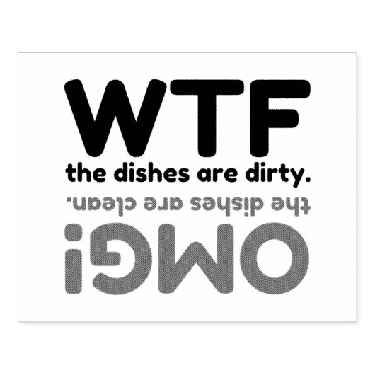 OMG WTF-GESCHIRR GUMMISTEMPEL (Prägung)