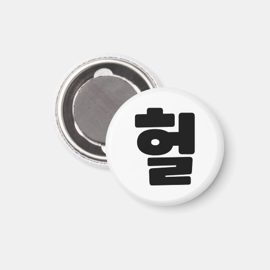 OMG/WTF Heft 헐 Text Slang Hangul Sprache Magnet (Vorderseite/Rückseite)