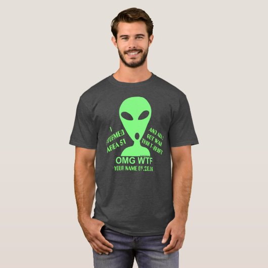 OMG WTF LGM aliengeek-lustiger Sturm-Bereich 51 T-Shirt (Vorne ganz)