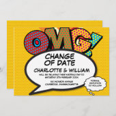 OMG Zurückgestellt Änderung des Datums Comic Buch Save The Date (Vorne/Hinten)