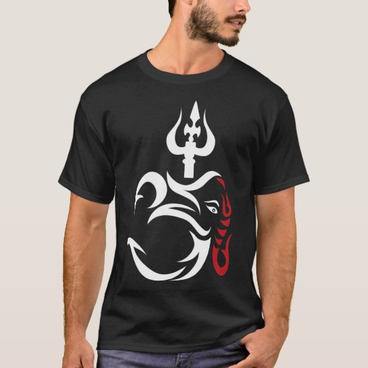 OMGanesha und Lord Shiva Divine Trident Trishul T-Shirt (Vorderseite)