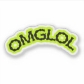 OMGLOL Neon Sticker – Fun 2000s Vibes (Vorderseite)