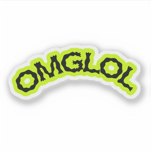 OMGLOL Neon Sticker – Fun 2000s Vibes (Vorderseite)