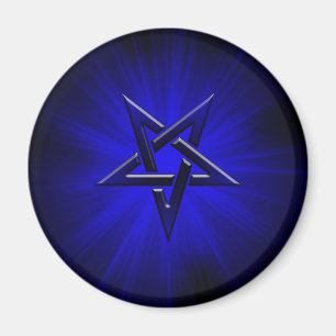 Ominöses Blau umgekehrter Pentagram Magnet