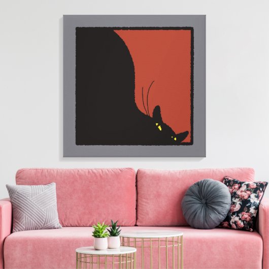 Ominous black cat leinwanddruck (Insitu (Wohnzimmer))