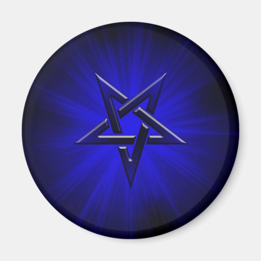 Ominous Blue Inverted Pentagram Magnet (Vorne)
