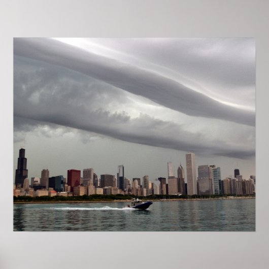 Ominous Chicago Skyline Poster (Vorne)