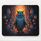 Ominous Owl on Halloween Night Graphic Halloween Mousepad (Vorne)