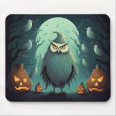Ominous Owl on Halloween Night Graphic Halloween Mousepad (Vorne)