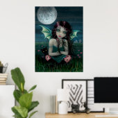 Ominously Sweet Vampire Fairy and Cat Poster (Heimbüro)