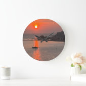 Omis Croatia Sunset Orange Sky Große Wanduhr (Zuhause)