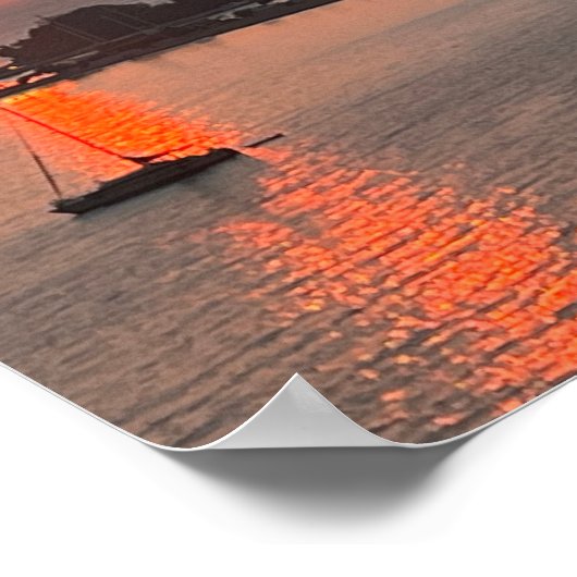 Omis Croatia Sunset Orange Sky Poster (Ecke)