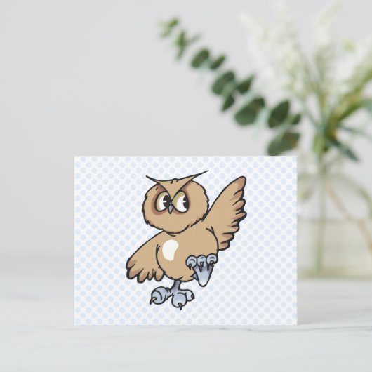 Omni Owl Postkarte (Stehend Vorderseite)