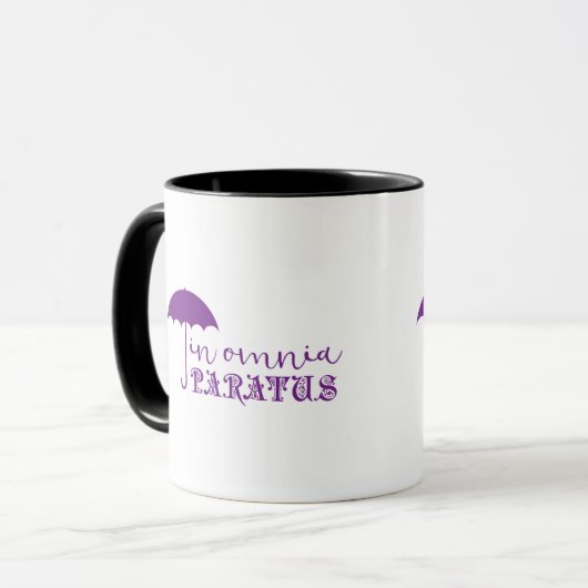 Omnia Paratus in der Kaffee-Tasse Tasse (Vorderseite Links)