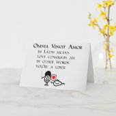 Omnia Vincit Amor ein lustiges Gedicht Karte (Gelbe Blume)