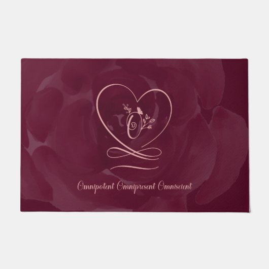 Omnipotent 2 (Cranberry) Liebe Letter Design Fußmatte (Vorderseite)
