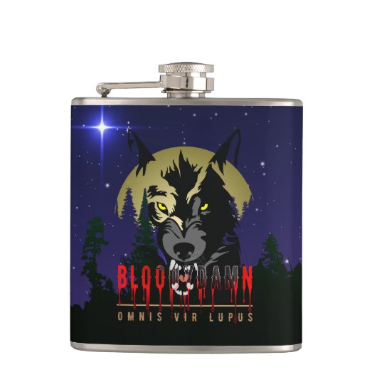 Omnis vir Lupus | Vinyl Wrapped Flask Flachmann (Vorderseite)