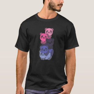 Omnisexual Flag Pile Pride Lgbtq Pandas Niedlich O T-Shirt