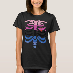 Omnisexual Pride Flag Skelett Ribcage Omnexual T-Shirt